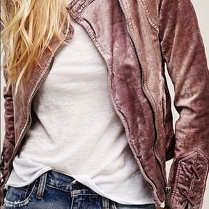 Free People velvet moto jacket